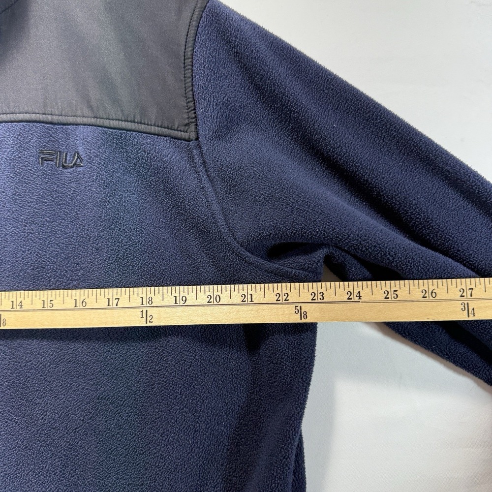 Fila Jacket Mens M Navy Blue Full Zip Fleece Cozy Warm Winter Pockets - Picture 4 of 14